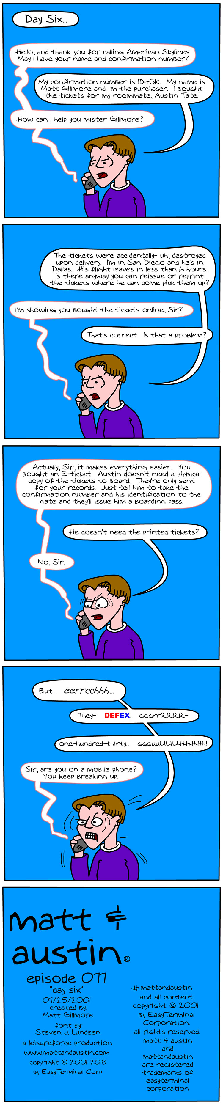 Webcomic The Matt And Austin Comic Strip #077 Day Six